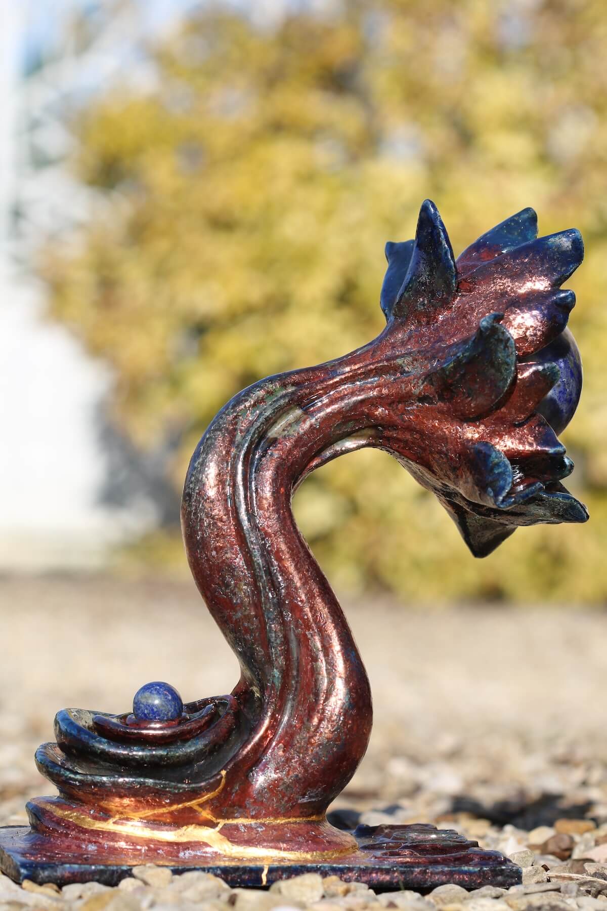 lotus profil droit lotus ceramique raku florencevb cosmical dordogne sculpture energetique